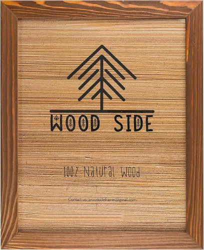 Vista 15 de Portarretratos de póster de madera rústica 11x17 - Madera maciza natural ecológica con acabado envejecido para montaje en pared - Azul