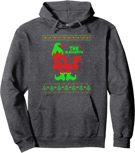 Vista 5 de Blacksmith Elf Family Matching Ugly Sweater Christmas Pjs Pullover Hoodie