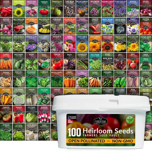 Vista 10 de Semillas de verduras para jardín del hogar, paquete de 30 variedades – Kit de caja de semillas reliquias para plantar verduras, hierbas y frutas