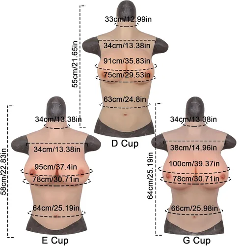 Vista 7 de Fly Stride - Forma de pecho con relleno de silicona de medio cuerpo, forma de pecho DEG para mastectomía transgénero