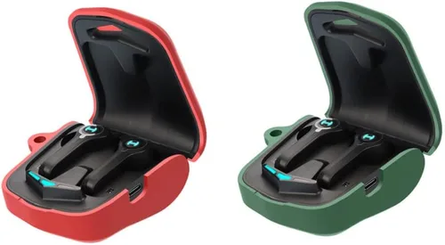 Vista 9 de DAYJOY - Juego de 2 fundas protectoras de silicona suave compatibles con auriculares Edifier Hecate GM4, funda protectora con llavero para Edifier