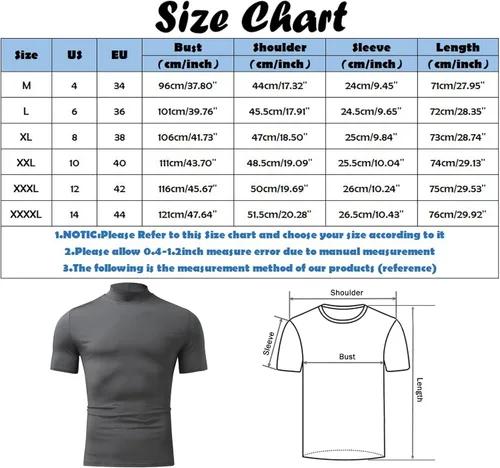 Vista 4 de Camisetas de manga corta para hombre, cuello alto, básicas, ajustadas, sin botones, camisetas de algodón elástico