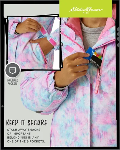 Vista 4 de Eddie Bauer - Chaqueta de esquí para niños - Impermeable 3 en 1 con aislamiento y chaqueta exterior extraíble para niños y niñas (3-16)