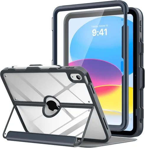 Vista 12 de MoKo Funda para iPad (A16) de 11ª/10ª generación con soporte para lápices A-Azul marino