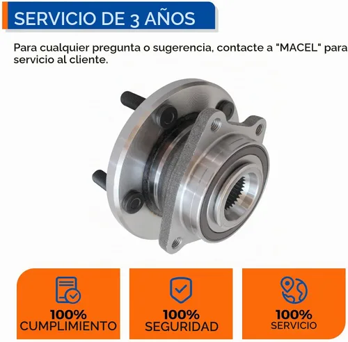 Vista 6 de MACEL 513263 Conjunto de cubo de cojinete de rueda delantera compatible con Chrysler 200 2011-2014, Sebring 2007-2010, Dodge Avenger 2008-2014