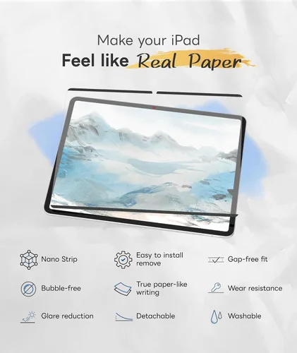Vista 2 de EIP Protector de pantalla desmontable Paperfeel para Lenovo Chromebook Duet Gen 9 2025 (10.95 pulgadas), Nano Tech reutilizable, fácil de instalar