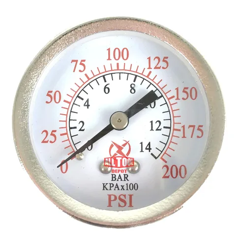 Vista 8 de Medidor de presión de aire de 1-1/2" con montaje inferior en el lado, rosca NPT de 1/8", esfera de 1-1/2" - 0 a 160 PSI