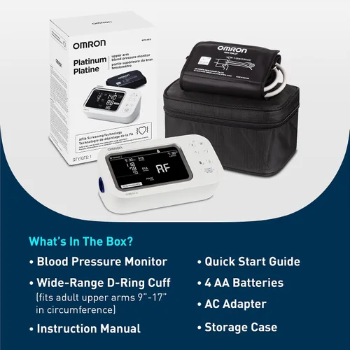 Vista 6 de OMRON Monitor de Presión Arterial Platinum para Uso Doméstico y Brazalete de Presión Arterial para Brazo Superior - Marca #1 Recomendada por