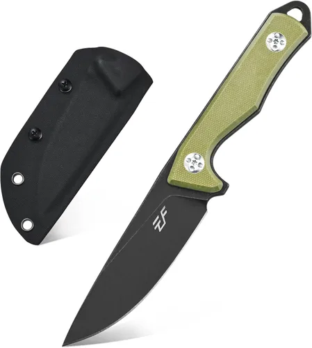 Vista 10 de Eafengrow EF107 Cuchillo de hoja fija con hoja de acero D2 y funda Kydex - Cuchillo compacto G10 para exteriores (negro)