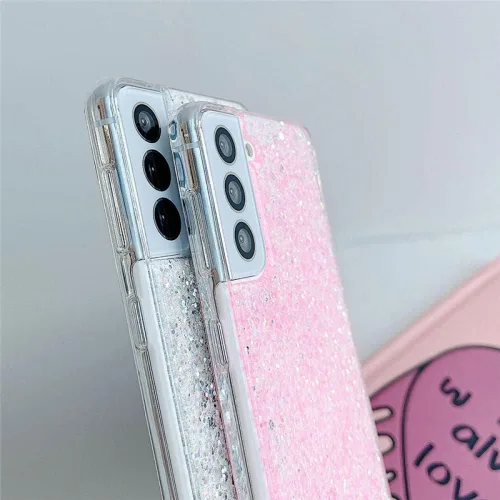 Vista 3 de Funda de lujo con purpurina para Samsung Galaxy S22 S21 Plus S20 FE A72 A51 A71 A32 A52 Note 20 10 suave a prueba de golpes, T1 para Samsung A12 5G
