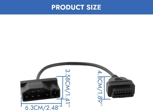Vista 2 de Adaptador OBD1 a OBD2 para Ford de 7 pines a 16 pines Conector Negro Cable Adaptador OBD Herramienta de Diagnóstico de Reparación Conector