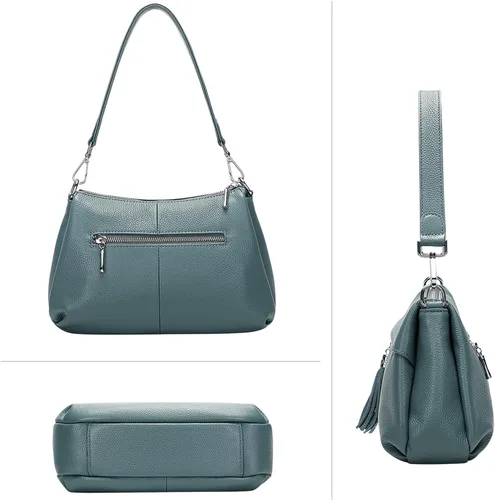 Vista 4 de Over Earth Bolsos de cuero para mujer, bolso de hombro pequeño Hobo para mujer