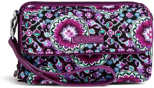 Vista 27 de Vera Bradley - Bolso cruzado de algodón todo en uno con protección RFID para mujer Amatista Plaid - Algodón Reciclado