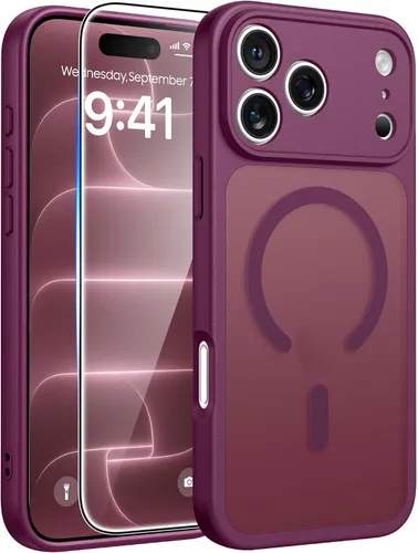 Vista 143 de FNTCASE - Funda para iPhone 16 Pro: magnética, mate, translúcida, de grado militar, protectora contra caídas, resistente, fina, duradera y a prueba