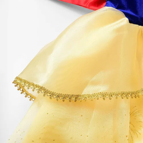 Vista 6 de Disfraz de princesa con brillos de lujo para niñas con capa
