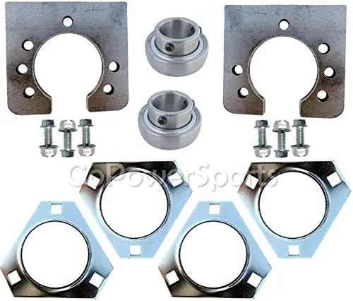 Vista 2 de Azusa - Kit de cojinetes para eje rígido de 1 pulgada, para Go-Kart. Eje con bridas de 3 orificios.