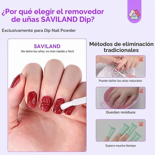 Vista 7 de SAVILAND Kit de removedor de polvo de inmersión: removedor de uñas de inmersión rápida con látex líquido, herramientas de manicura para uñas