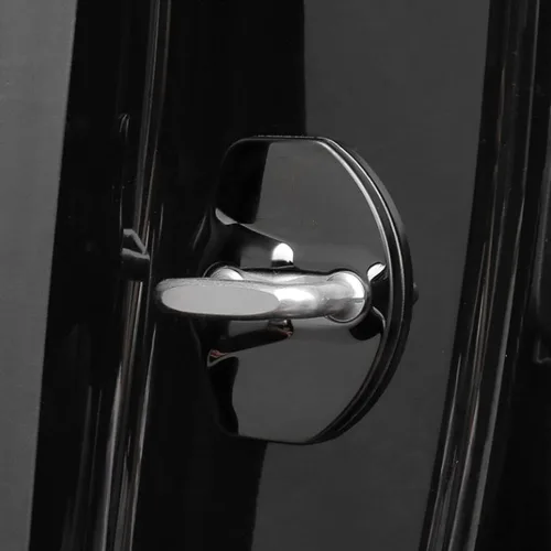 Vista 3 de Compatible con Tesla Model 3 2016-2023 - Cubierta de bloqueo de puerta de automóvil para modelo Y, cubierta de tope de puerta con protector de acero