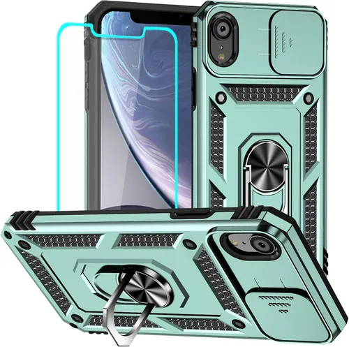 Vista 15 de HNHYGETE Funda para iPhone 12 Pro Max con protector de pantalla: [grado militar de 20 pies probada en caídas] Funda protectora para cámara Negro
