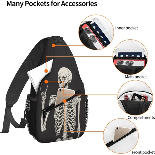 Vista 4 de Famame Mochila bandolera para el pecho, bolsa de hombro, gimnasio, ciclismo, viajes, senderismo, mochila para hombres y mujeres.., Multicolor8