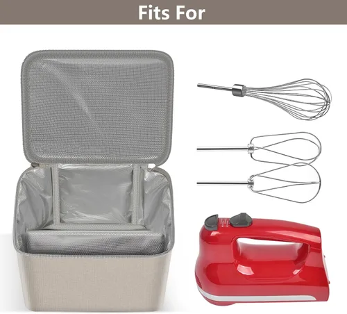 Vista 4 de Bolsa de transporte para batidora de mano digital para batidoras de mano KitchenAid 5/6/7/9 Ultra Power Speed, estuche de almacenamiento de viaje