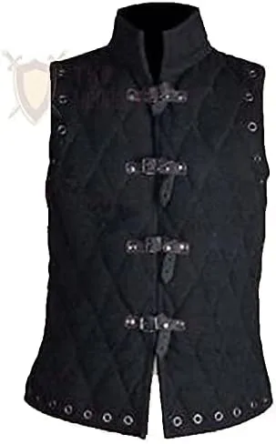 Vista 2 de Sleeve-Less Gambeson Jacket Thick Padded Sleeve-Less Coat Aketon Jacket Armor Cotton Fabrics Dress SCA LARP by ITS Medieval