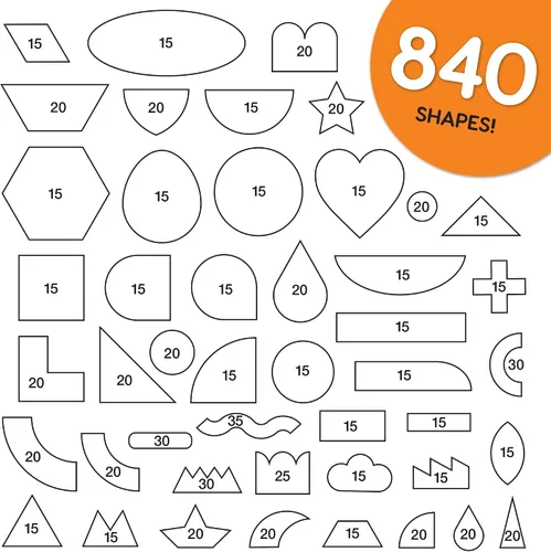 Vista 4 de ARTshapes - Paquete de 840 formas de papel creativas con guía de más de 70 ideas, cartulina hecha en Estados Unidos, suministros de manualidades DIY