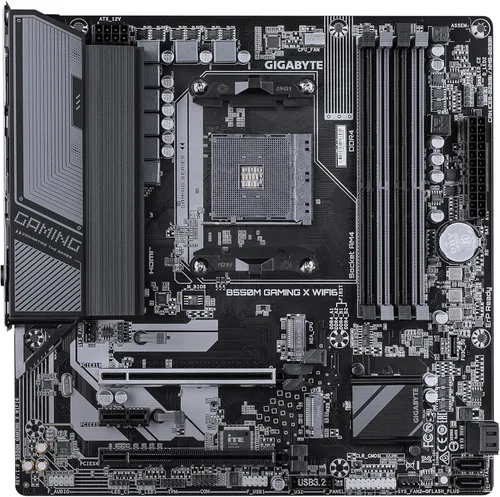 Vista 5 de GIGABYTE Placa base B550M Gaming X WIFI6, compatible con procesadores AMD AM4 Ryzen 5000, Micro-ATX, DDR4, 2X M.2, PCIe 4.0, WIFI6, LAN de 1GbE