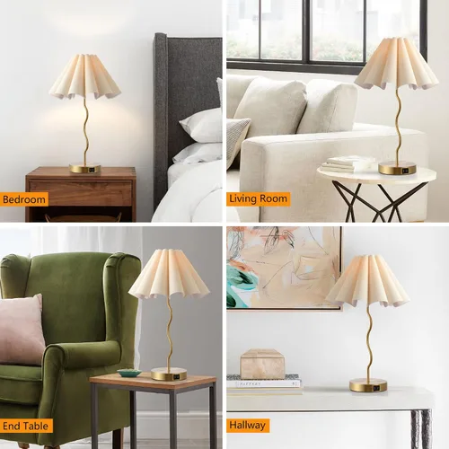 Vista 5 de EOEYYOYB Lámparas de mesa para dormitorio, sala de estar, juego de 2 lámparas modernas regulables táctiles para mesa auxiliar, mesita de noche