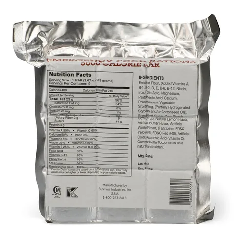 Vista 4 de Grizzly Gear Raciones alimenticias de emergencia, caja de diez barritas de vainilla de 3600 calorías, suministro de valor para 30 días, 4 semanas