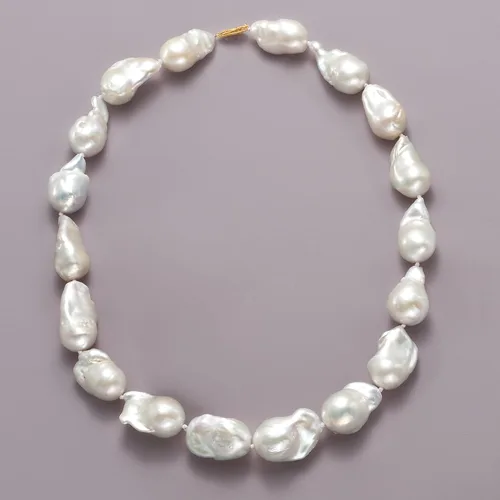 Vista 3 de Ross-Simons 12-15mm Cultured Baroque Pearl Necklace With 14kt Yellow Gold