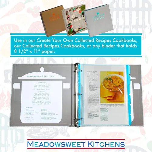 Vista 3 de Meadowsweet Kitchens Protectores de recetas de cocina, de plástico, con 3 agujeros