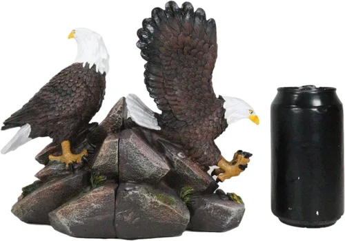 Vista 8 de Ebros Gift Juego de sujetalibros patriótico Freedom de extremo a extremo con águila calva americana, juego de esculturas para organización