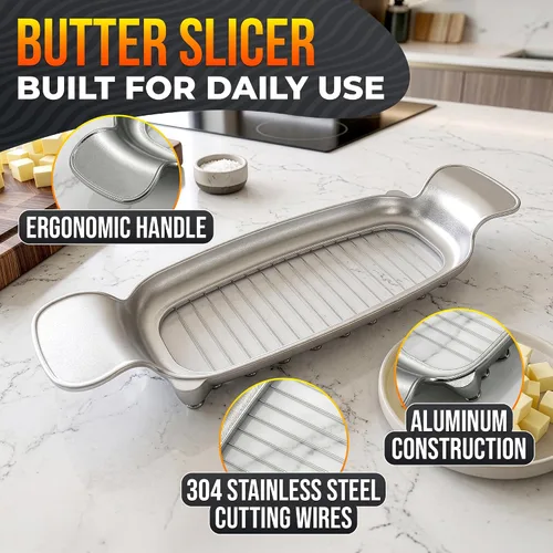 Vista 3 de 2-in-1 Butter Slicer & Butter Cutter, Stainless Steel Wires, 0.25" Slices
