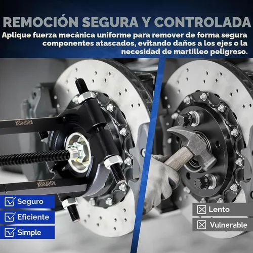 Vista 3 de KOOPOOL Extractor de rodamientos de 12 piezas, juego de extractor de cubo de rueda, herramienta de extracción de rodamientos de rueda, extractor