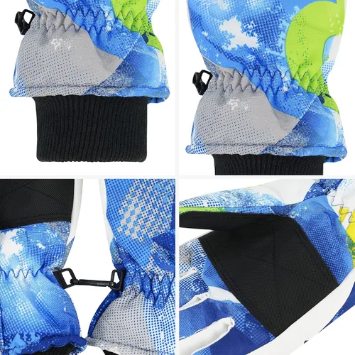 Vista 3 de American Trends Guantes de invierno impermeables para niños, guantes de nieve cálidos para niños y niñas, guantes de esquí para niños y niñas