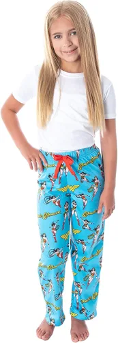 Vista 3 de DC Comics Wonder Woman - Pantalones de pijama para niñas, diseño vintage