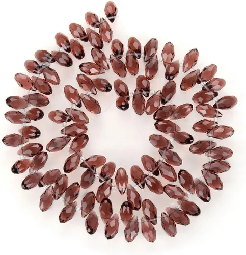 Vista 32 de 200pcs Checa 0.472 in Lágrima facetada Briolette Cristal Perlas Colgante de gota a granel Amatista Púrpura