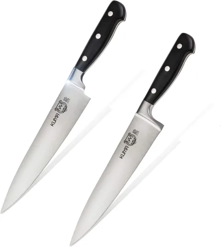 Vista 12 de KUMA Cuchillo de chef multiusos Pro Bolster Edition (juego de 3) – Cuchillo de chef de 8 pulgadas para tallar, cortar y cortar – Gran mango