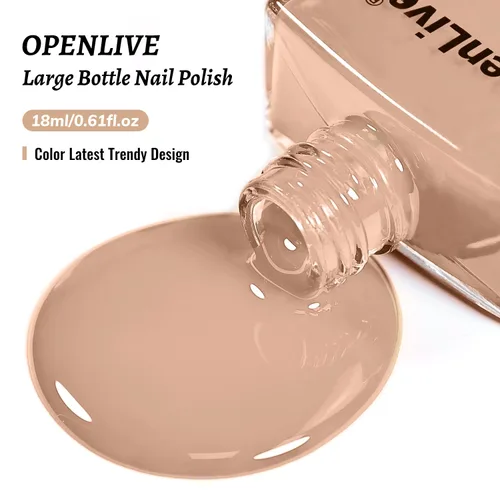 Vista 52 de OpenLive Esmalte de uñas negro de 0.6 fl oz, gran volumen, secado rápido, secado rápido y de larga duración, arte de uñas de color para bricolaje