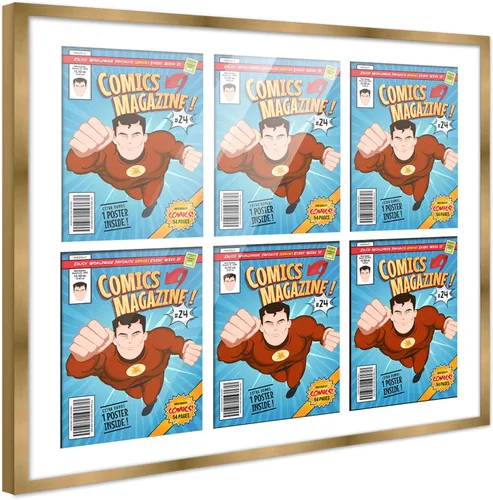 Vista 93 de Poster Palooza Marco de cómic con paspartú para 1 cómic de la Edad de Bronce publicado entre 1970 y 1985, marco de cómic negro para cómic de 7.25 x
