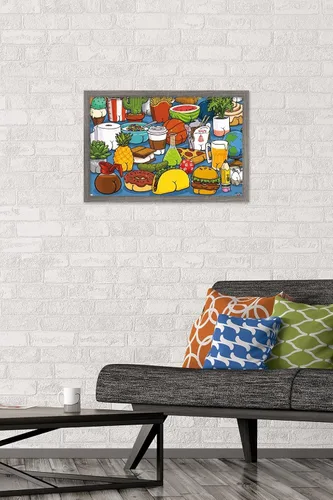 Vista 2 de Trends International Brian Cook: Butts on Things - Póster de pared de alimentos, 22.4 pulgadas de largo x 14.7 pulgadas, versión enmarcada de madera
