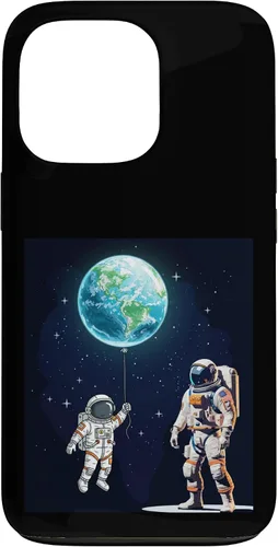 Vista 10 de Astronauts in Space Parent & Child in spacesuits with Planet Case for iPhone 16
