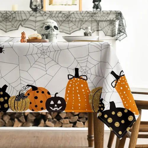 Vista 3 de Horaldaily - Mantel rectangular de Halloween (52 x 70 pulgadas)