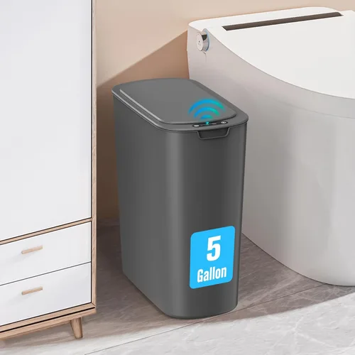 Vista 9 de Cesun Bote de basura automático de 5 galones con tapa, negro, sin contacto