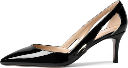 Vista 2 de Zapatos de tacón medio para mujer, con puntera puntiaguda, de 2.5 pulgadas