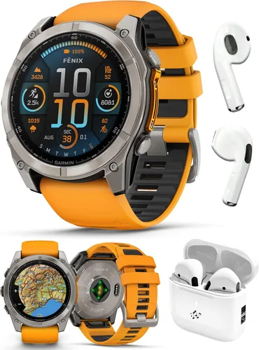 Vista 13 de PlayBetter Garmin Fenix 8 AMOLED (1.7", Plata/Whitestone) Reloj inteligente multideportivo GPS con pantalla táctil de 1.3” y auriculares