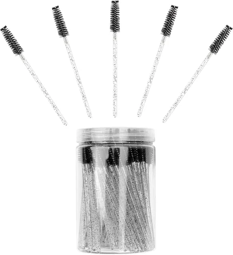 Vista 8 de Juego de 100 cepillos desechables para pestañas y protector de máscara de pestañas, varitas de maquillaje, brochas de maquillaje, carretes