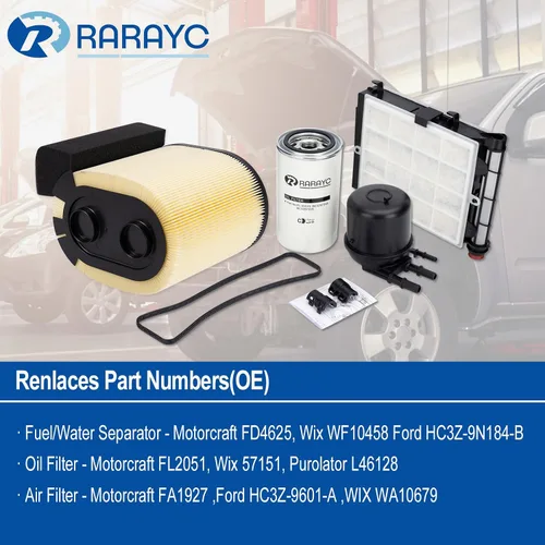 Vista 3 de Kit de Reemplazo de Filtro Diesel 6,7L para Ford F250 F350 F450 F550 2017-2019 FD-4625, Filtro de Aire de Motor FA1927