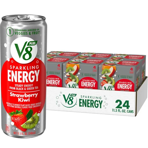Vista 18 de V8 +ENERGY Bebida Energética de Cereza Negra, lata de 11.5 fl oz (paquete de 4)